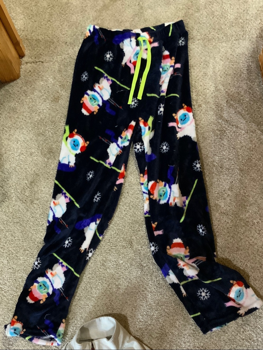 Cozy Black Snowman Fleece Pajama Pants